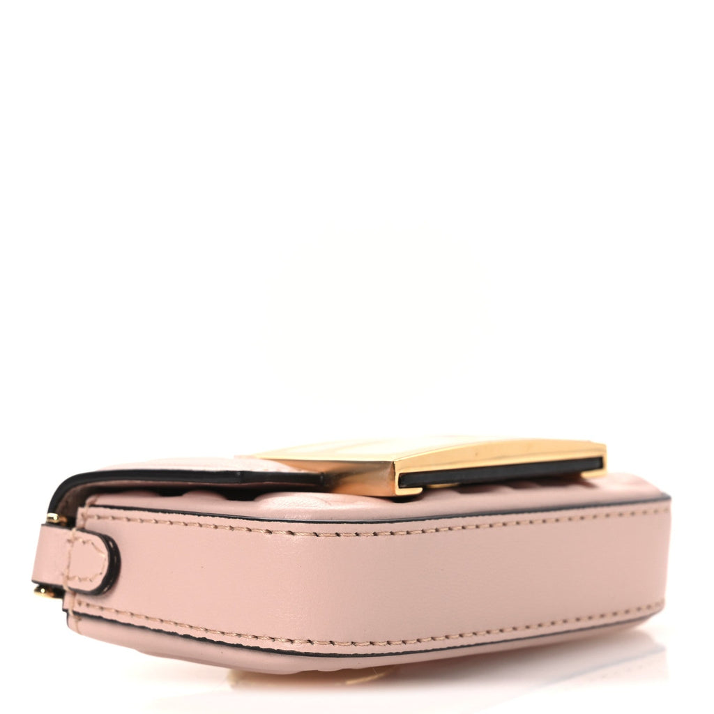 Nappa Matisse FF Embossed Nano Baguette Charm Rosa Quarzo