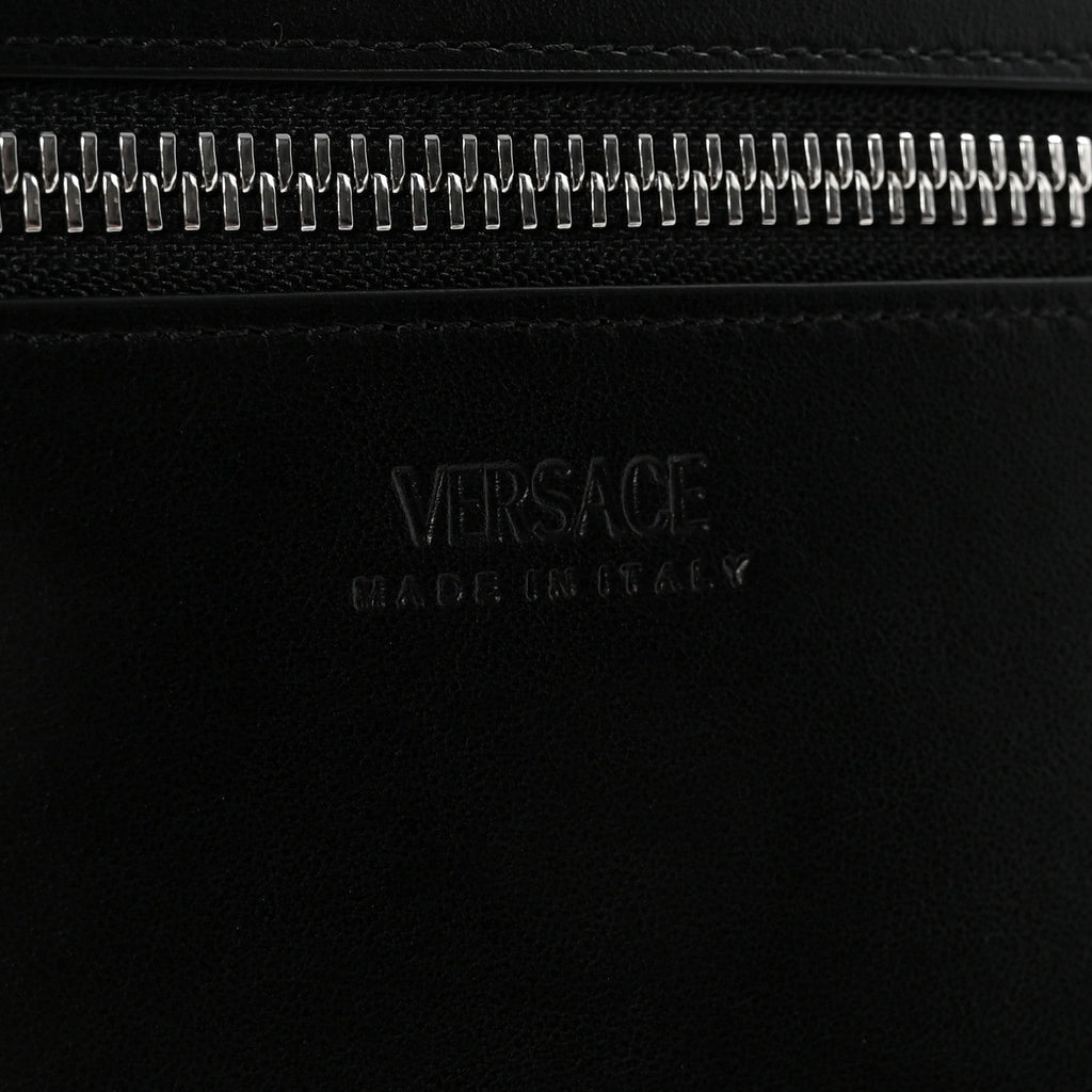 Calfskin Trifold Document Case Clutch Black