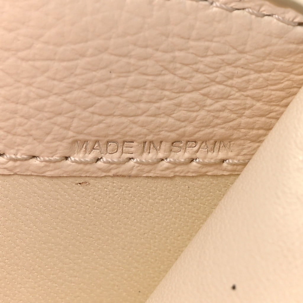 Grained Calfskin Marcie Small Compact Wallet White