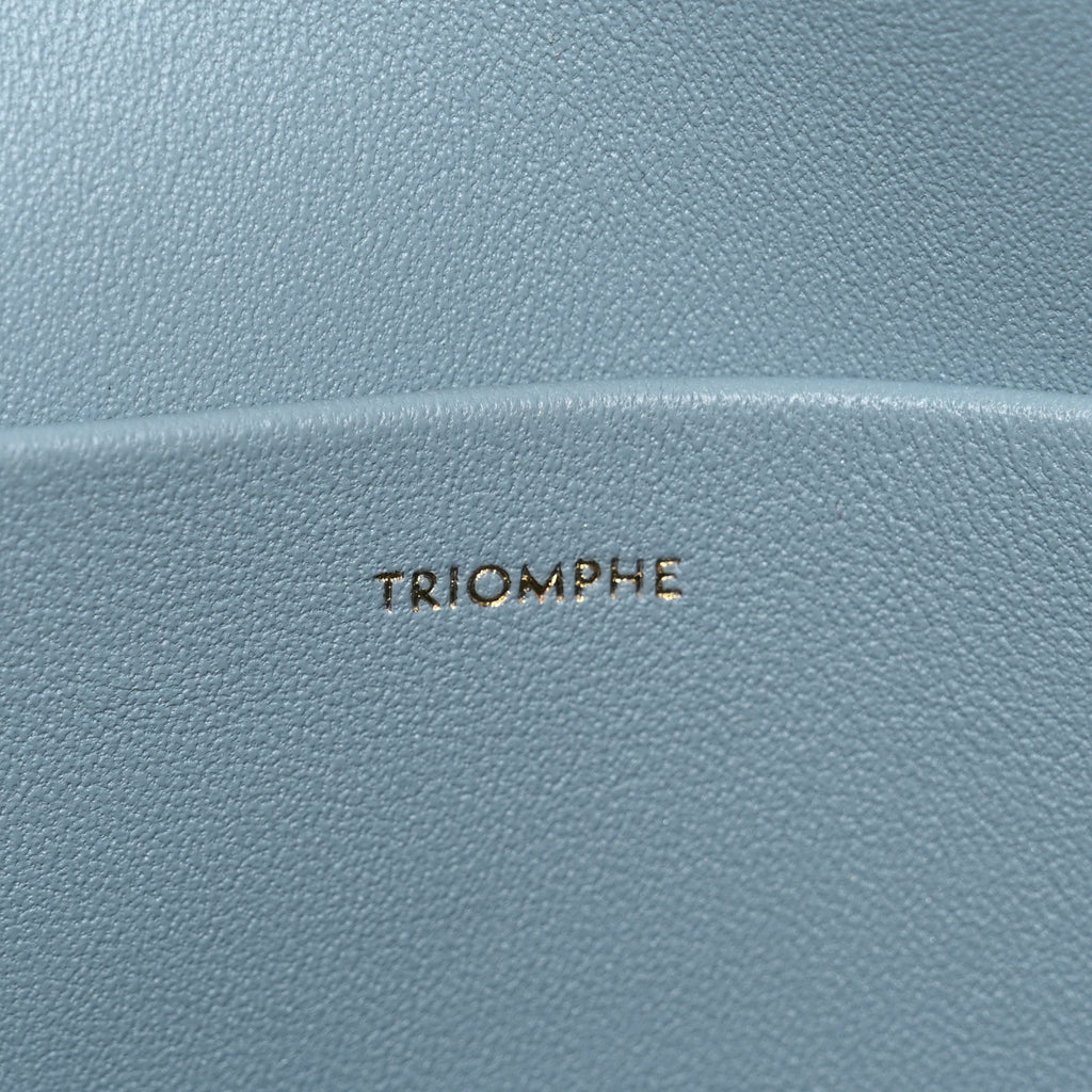 Shiny Calfskin Triomphe Shoulder Bag California Blue