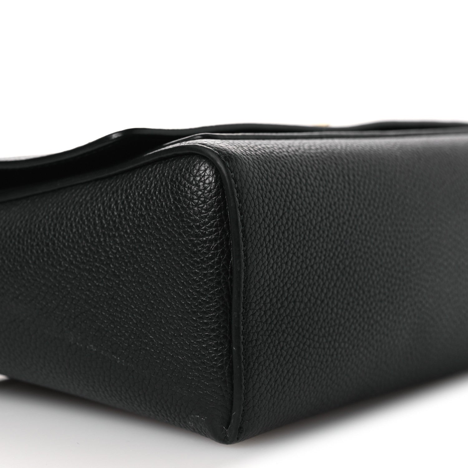Grainy Calfskin Note Crossbody Bag Black