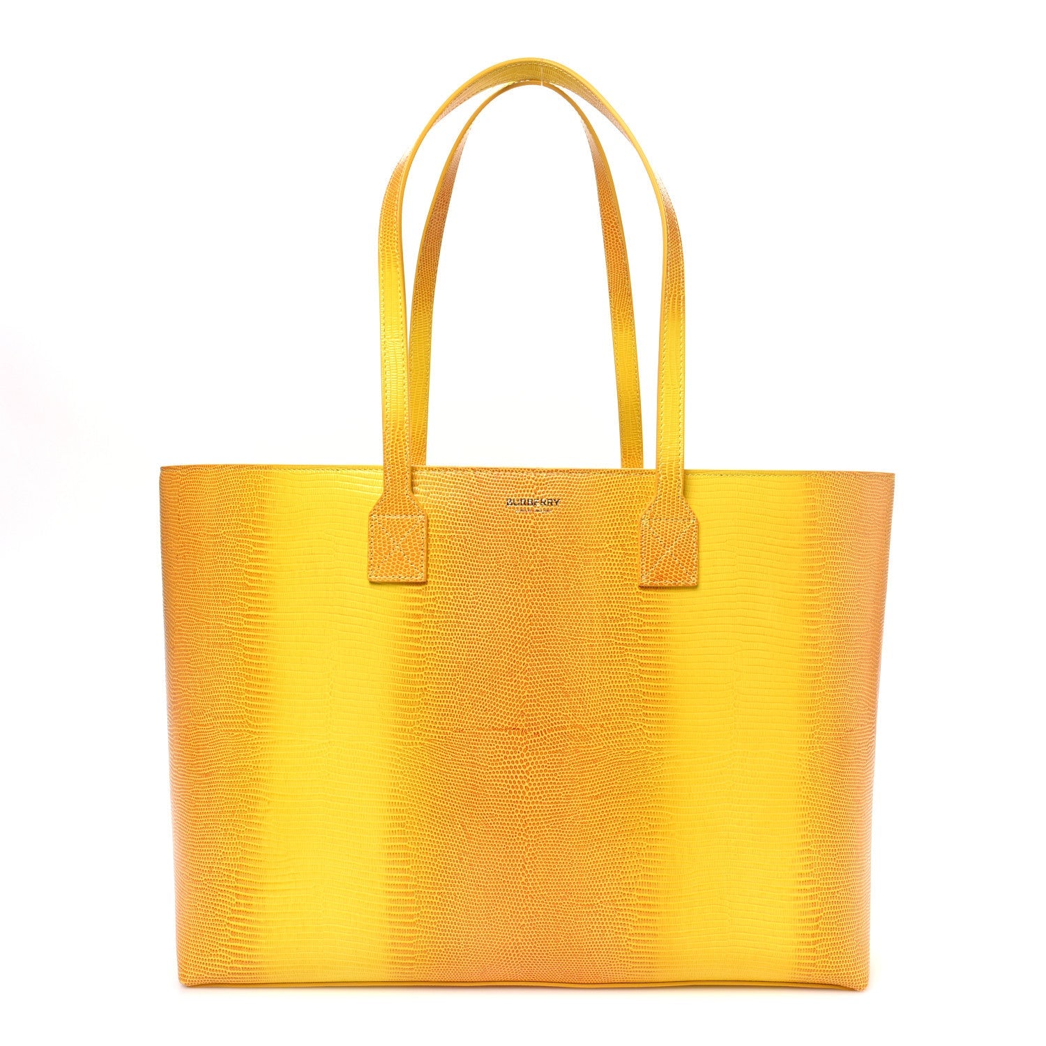 Calfskin Lizard Embossed Medium London Tote Marigold