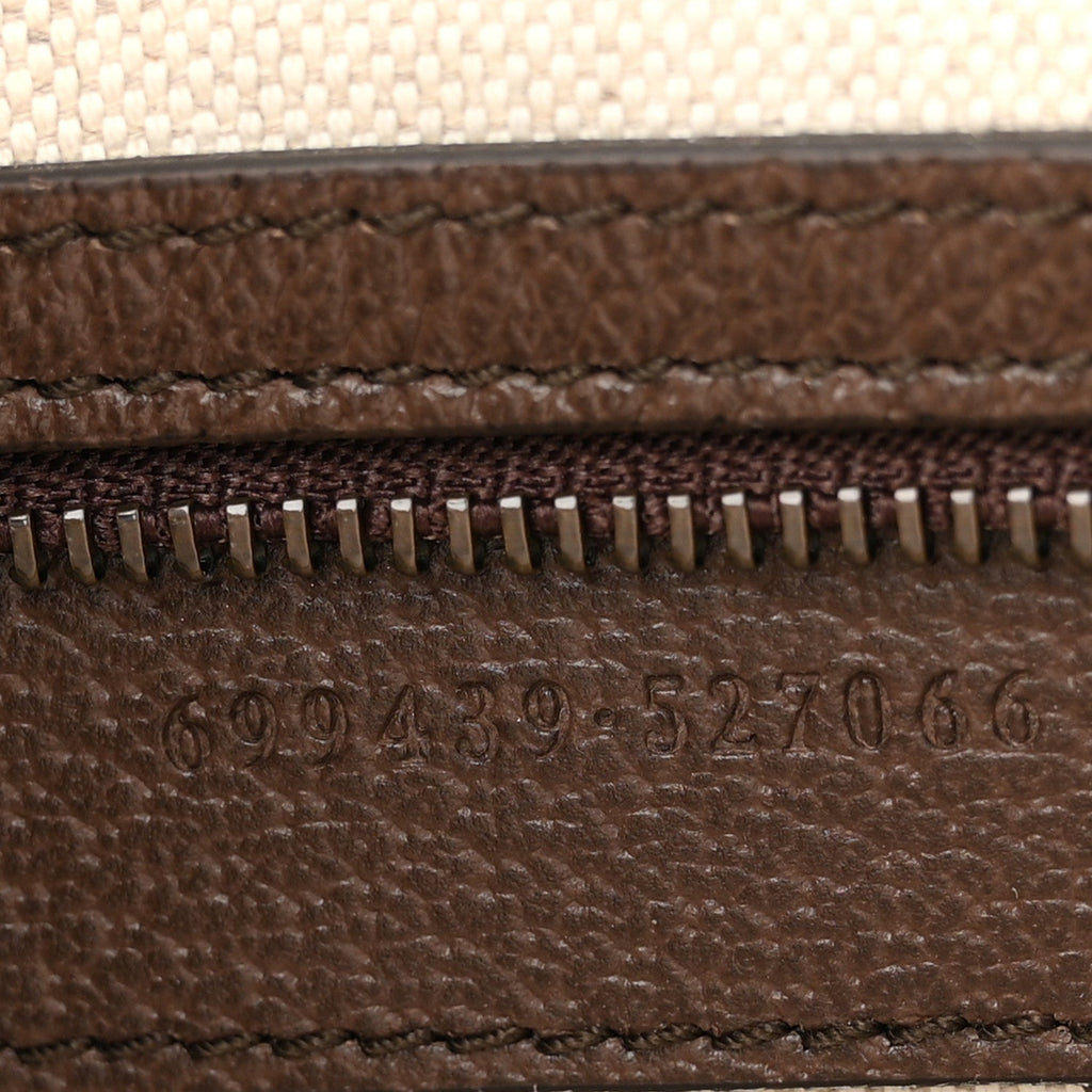 GG Supreme Monogram Textured Dollar Calfskin Web Ophidia Wristlet Shoulder Bag Beige Ebony New Acero
