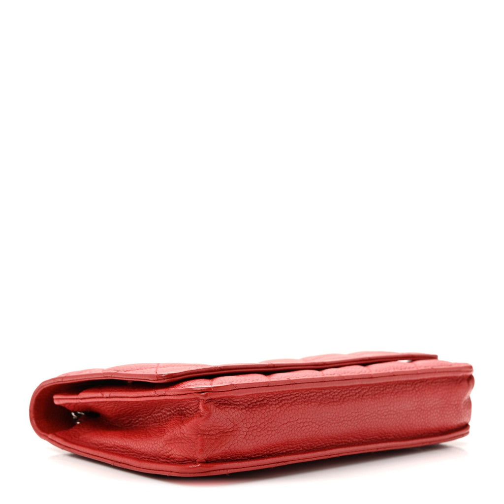 Caviar Quilted Wallet On Chain WOC Red