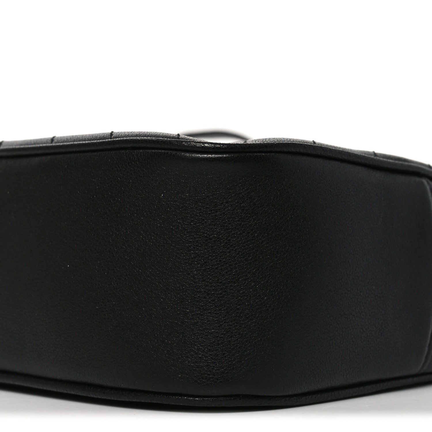 Sakai Be Green Calfskin Diagonal Stitched Small Blondie Shoulder Bag Black