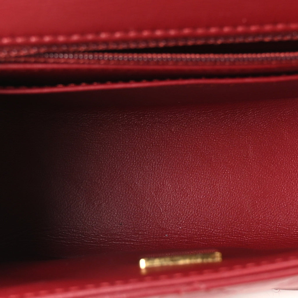 Lambskin Quilted Mini Square Flap Red