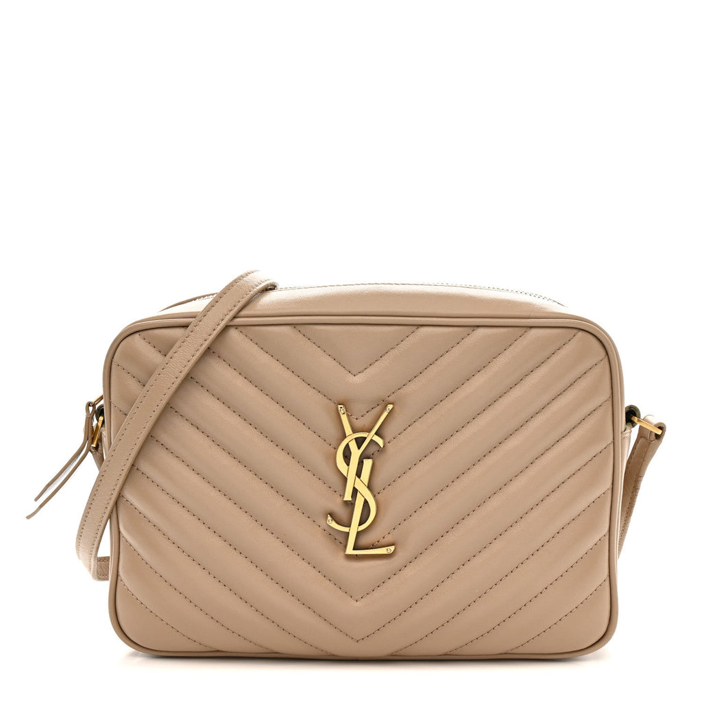 Calfskin Matelasse Monogram Lou Camera Bag Dark Beige