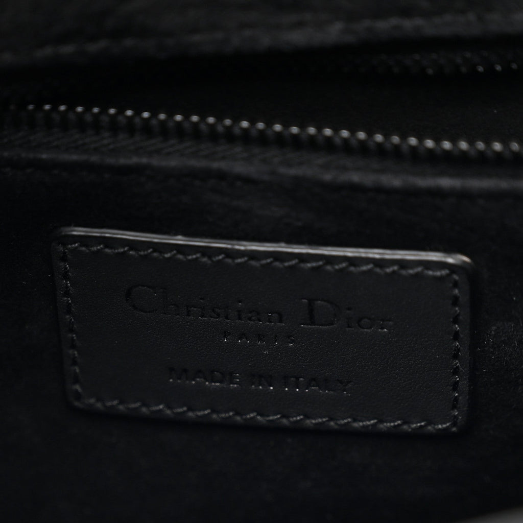 Ultra Matte Calfskin Cannage Medium Lady Dior Black