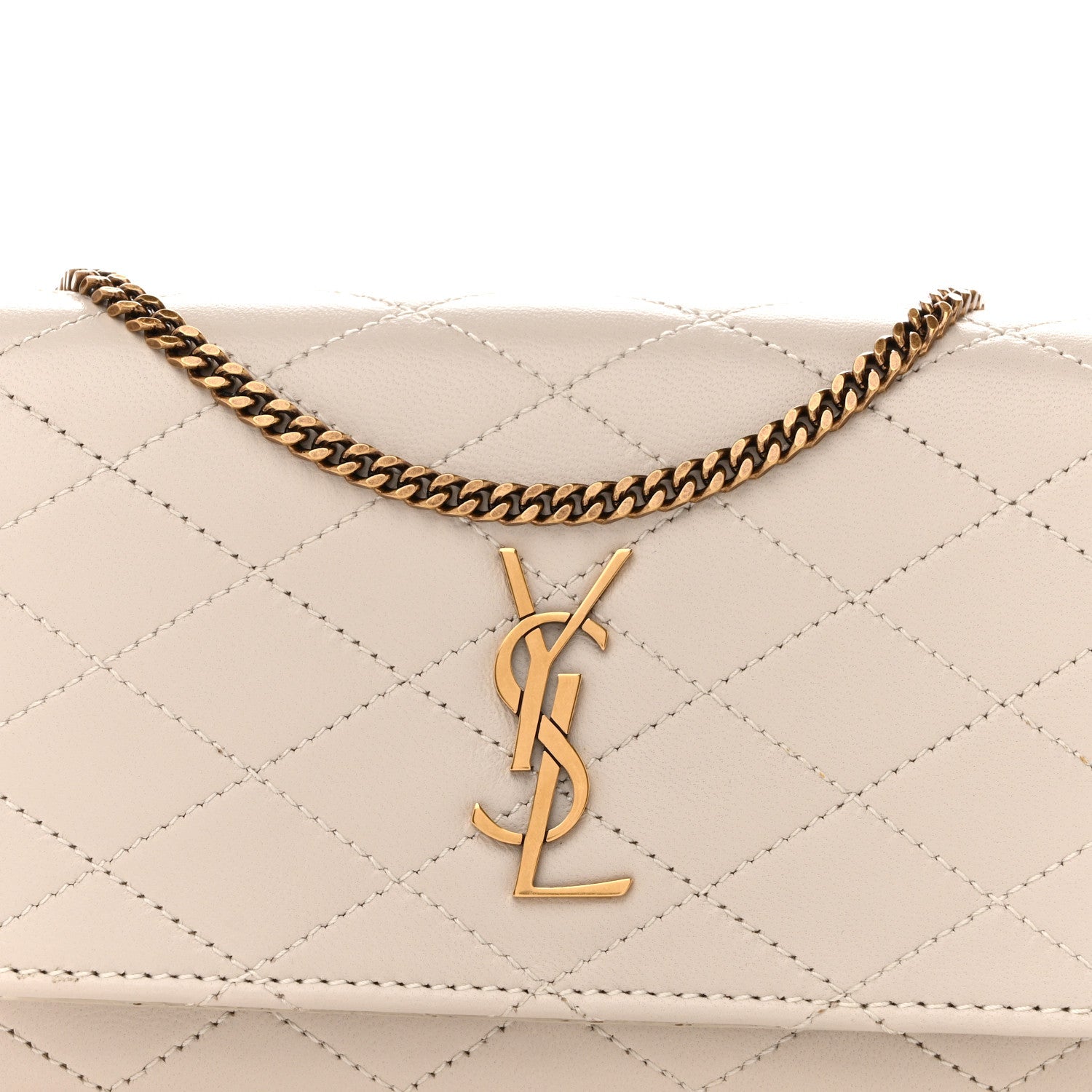 Lambskin Quilted Gaby Phone Holder Crossbody Crema Soft