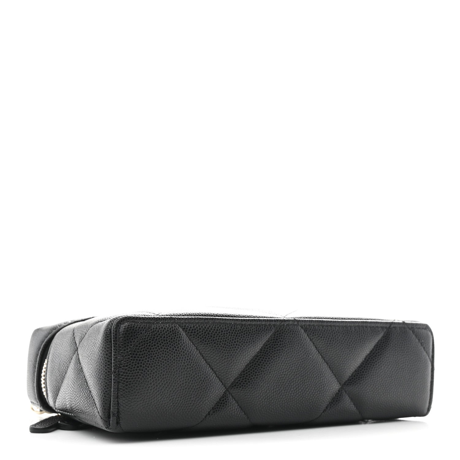 Caviar Quilted Top Handle Slim Vanity With Chain Black