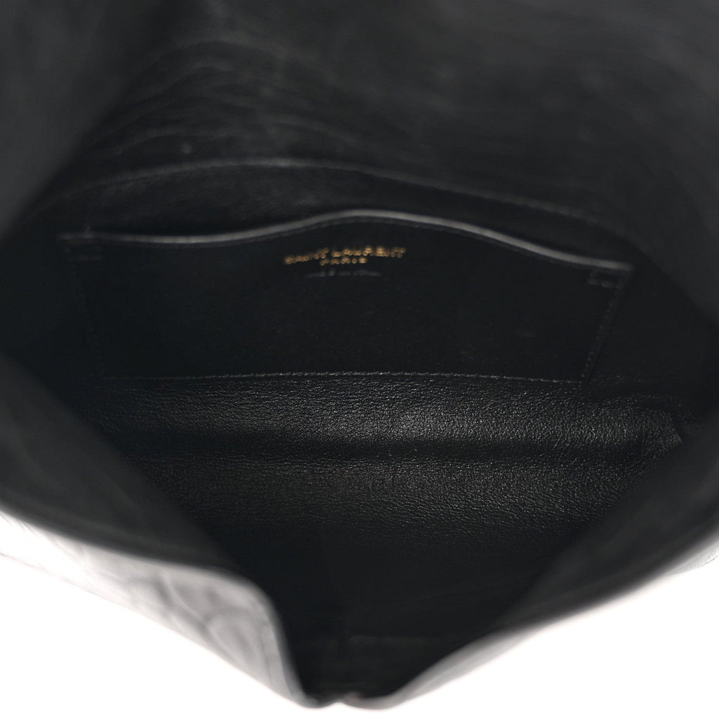 Grained Lambskin Small Cassandre Chain Pouch Black