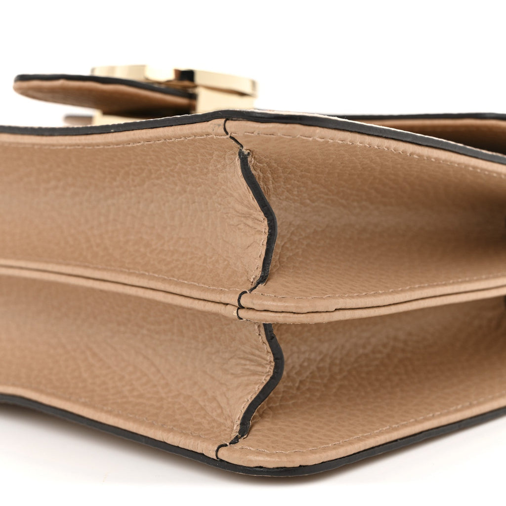 Dollar Calfskin Small Interlocking G Shoulder Bag Camelia