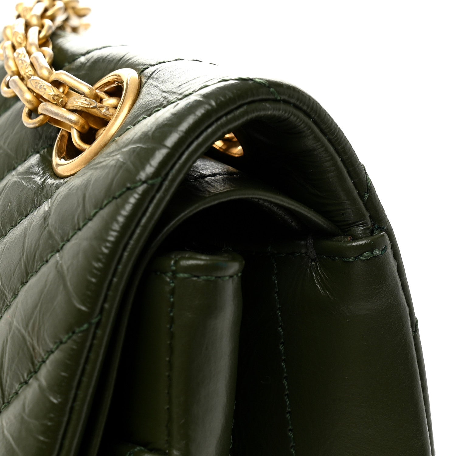 Aged Calfskin Chevron Quilted 2.55 Reissue 225 Flap Green
