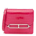 Shiny Alligator Mini Sac Roulis Rose Mexico