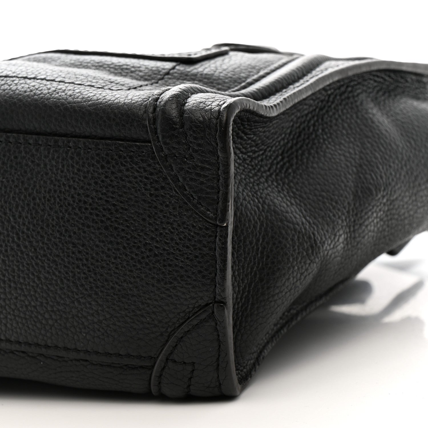 Drummed Calfskin Nano Luggage Black
