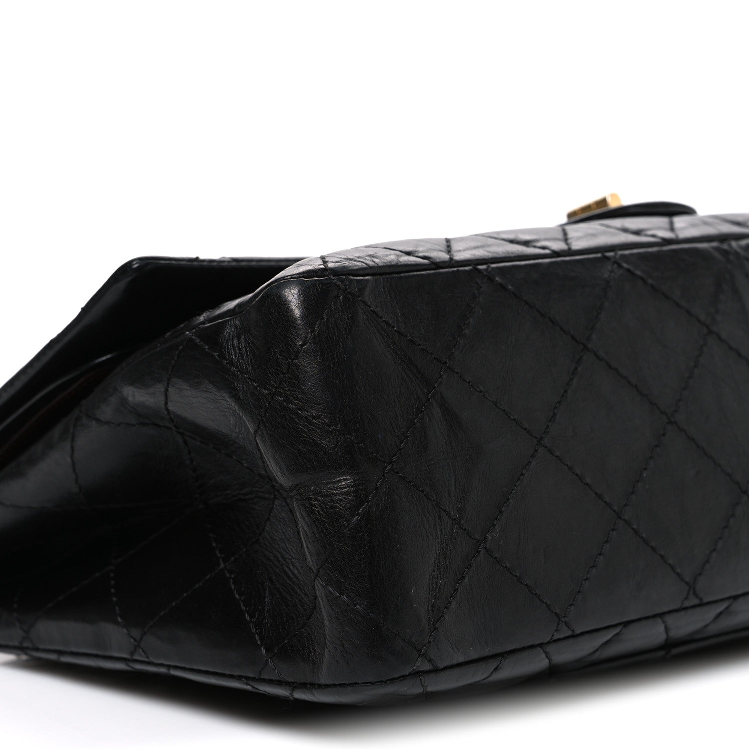 Aged Calfskin Quilted 2.55 Reissue 227 Flap Black