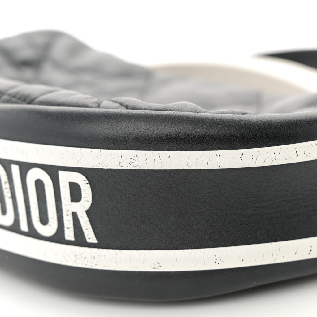 Lambskin Cannage Small Dior Vibe Hobo Bag Black