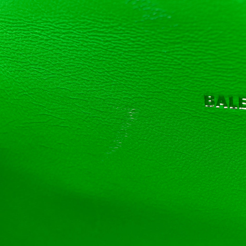 Shiny Calfskin Strass Crocodile Embossed Hourglass Top Handle Bag XS Fluo Green