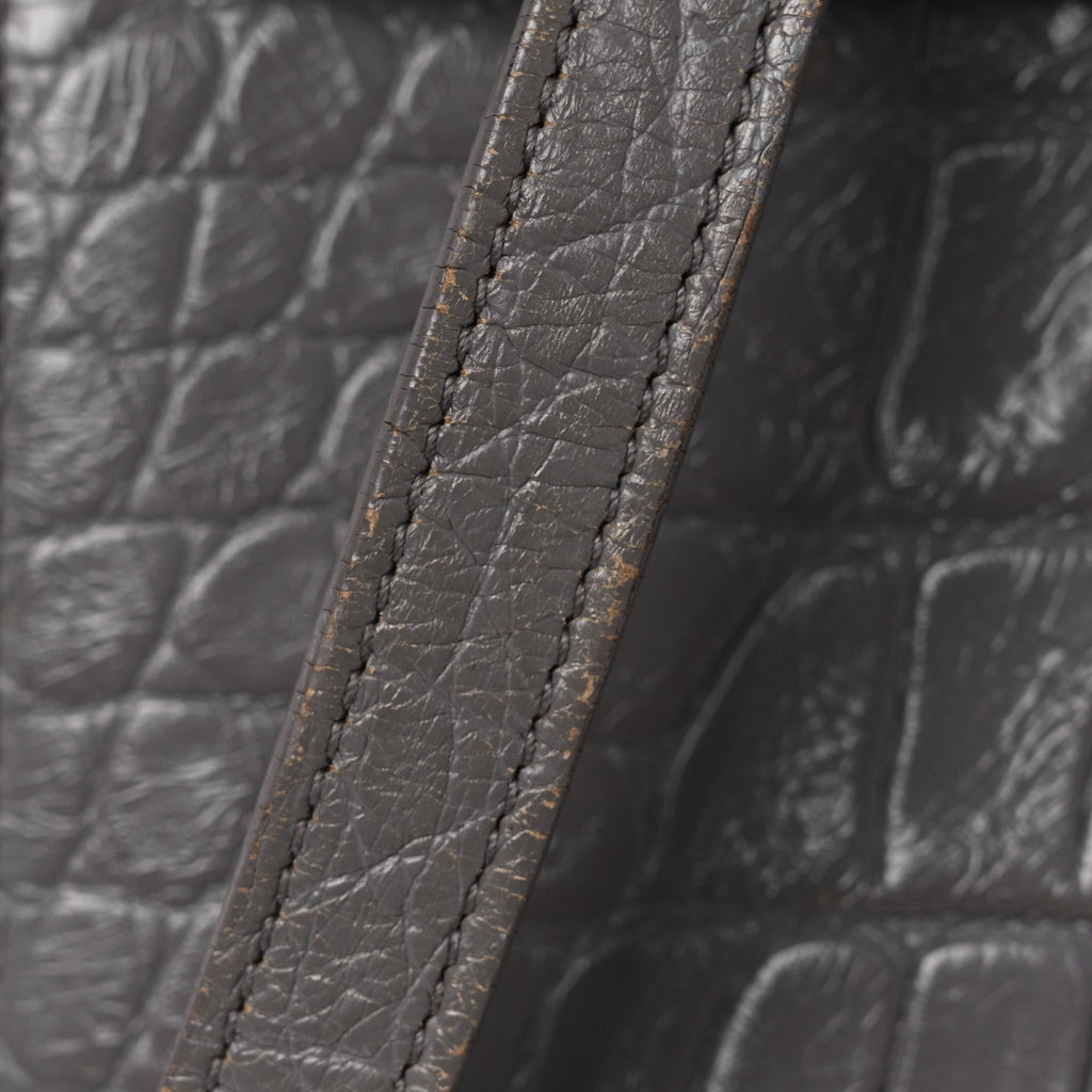 Calfskin Crocodile Embossed Small Sac de Jour Fog