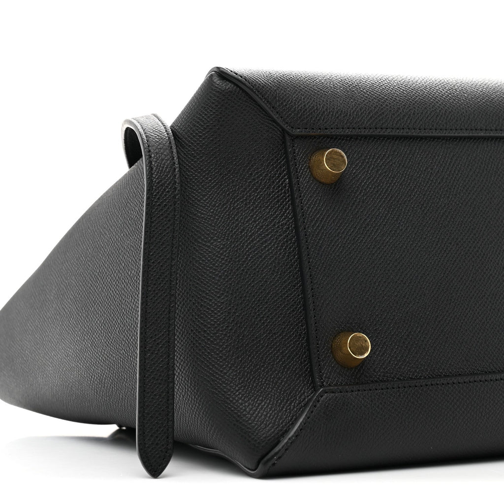 Grained Calfskin Mini Belt Bag Black