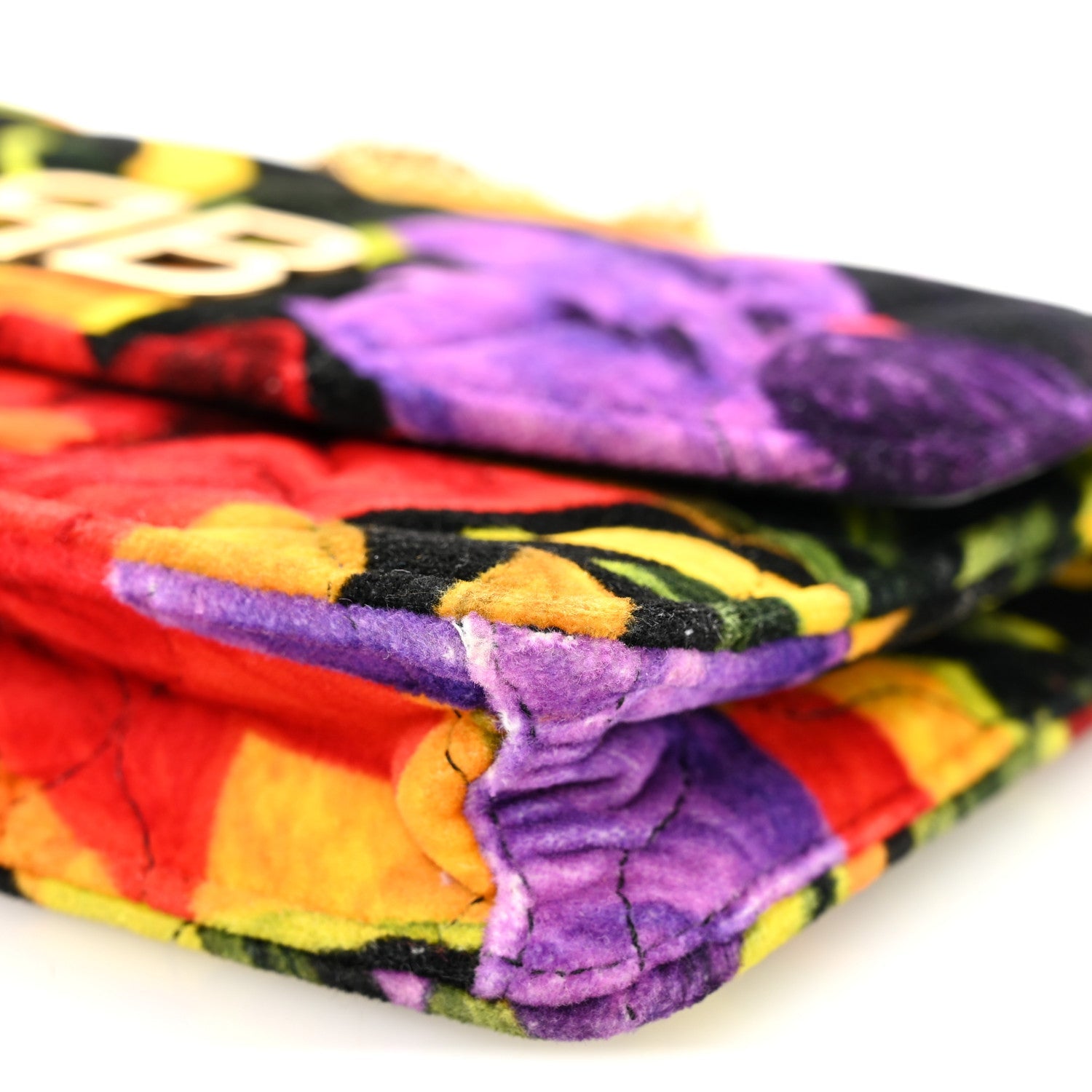 Velvet Floral Quilted BB Wallet On Chain Multicolor