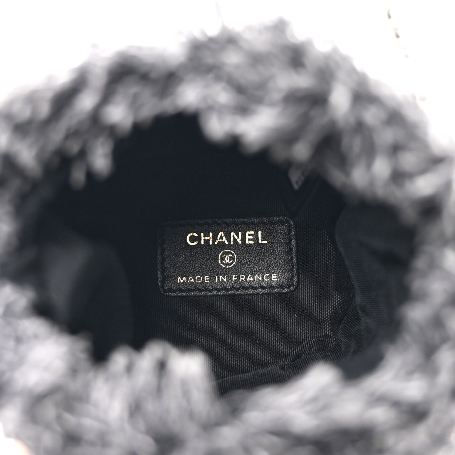Denim Quilted Mood Mini Bucket With Chain Black Multicolor
