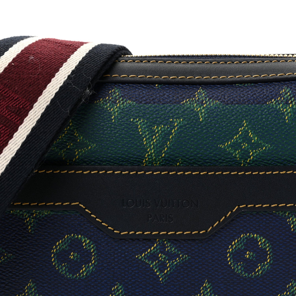 Monogram Heritage Stripes Trio Messenger Blue