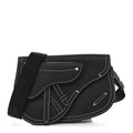 X KAWS Grained Calfskin Saddle Pouch Black