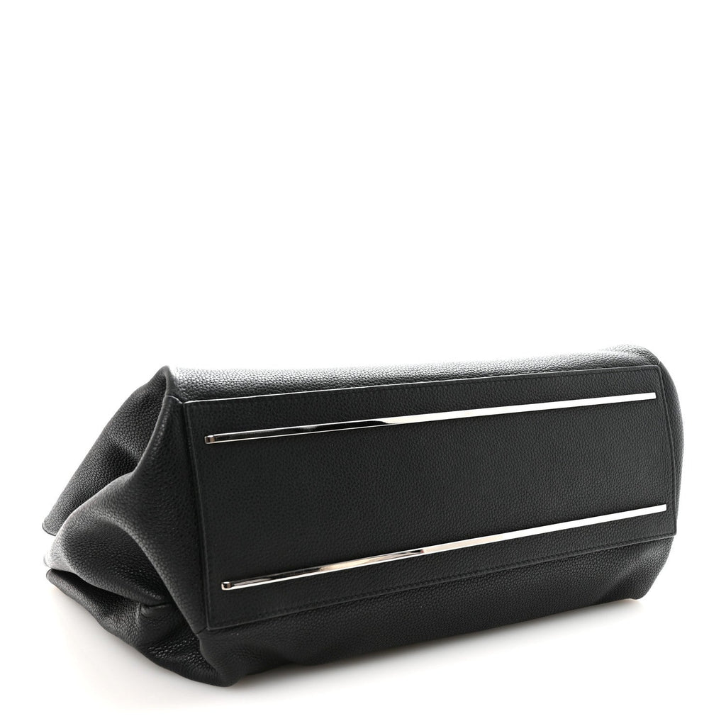 Calfskin Le Dix Soft Cabas M Shoulder Bag Black