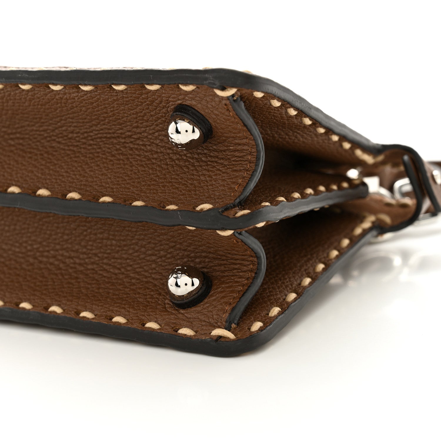 Cuoio Romano Raffia Woven Petite Peekaboo I SEE U Satchel Natural Gianduia