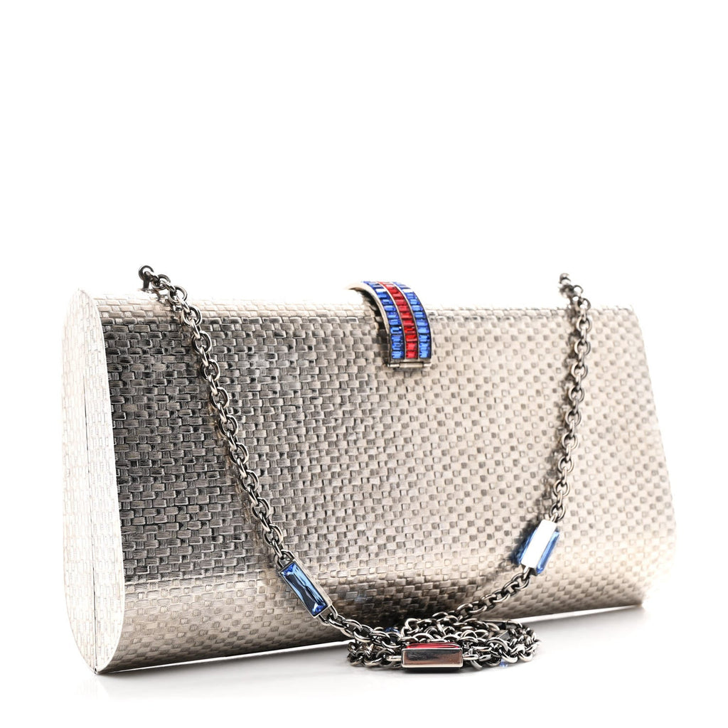 Metal Crystal Buckle Small Chain Shoulder Bag Silver