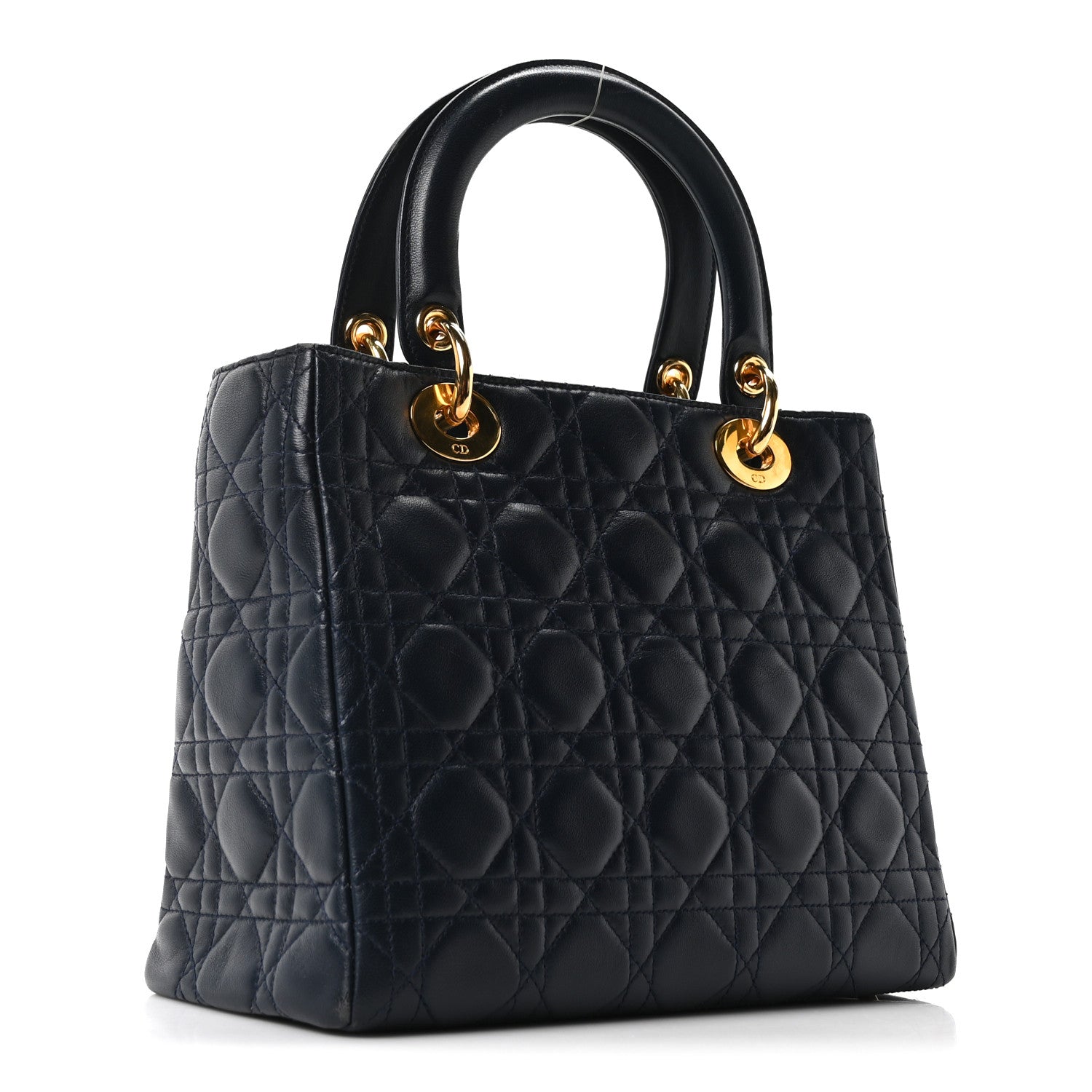Lambskin Cannage Medium Lady Dior Navy Blue
