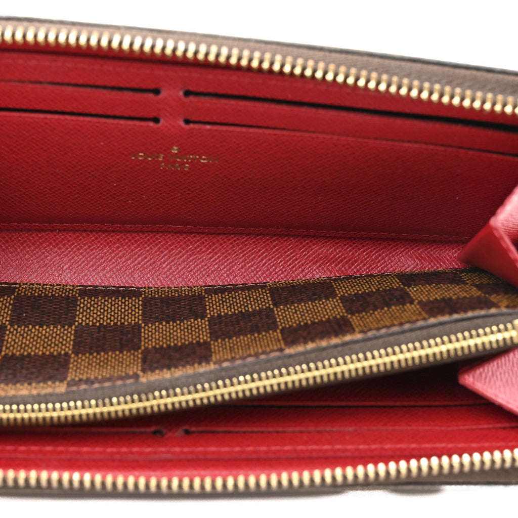 Damier Ebene Clemence Wallet Cherry
