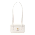 Shiny Caviar Preppy Coco Long Vanity With Strap White
