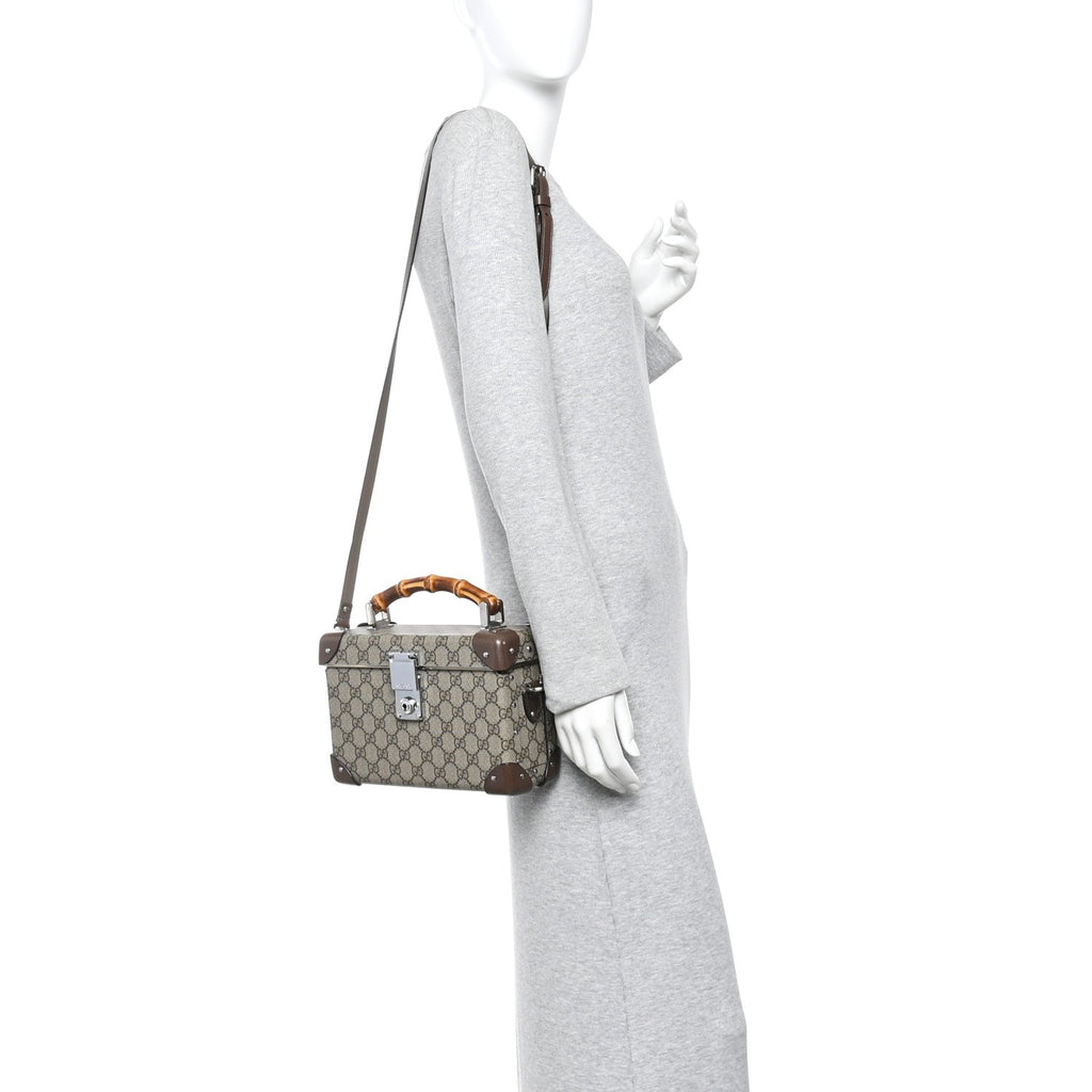 GG Supreme Monogram Globe-Trotter Beauty Case Brown
