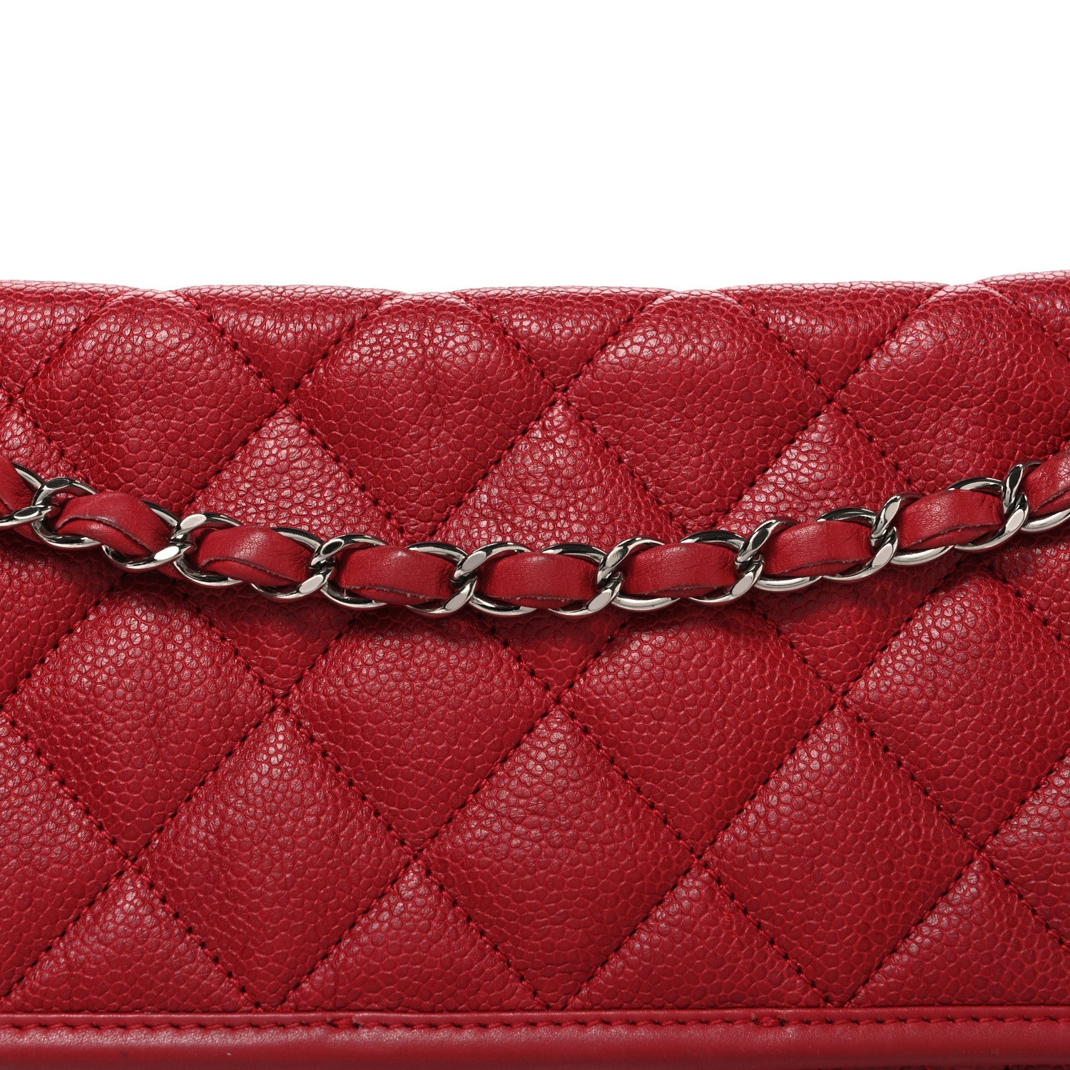 Caviar Quilted Medium French Riviera Flap Red