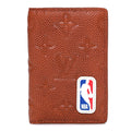 X NBA Grained Calfskin Monogram Pocket Organizer Brick Orange