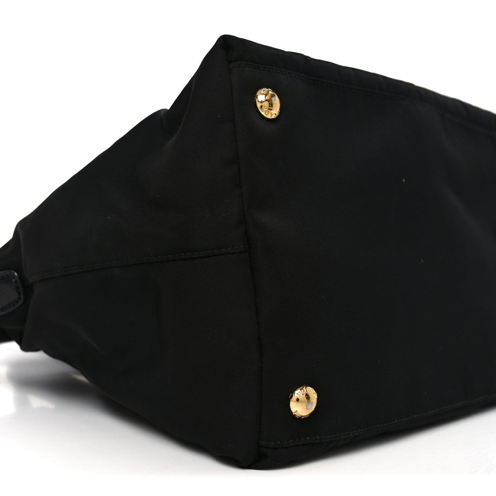 Tessuto Nylon Saffiano Shopping Tote Black