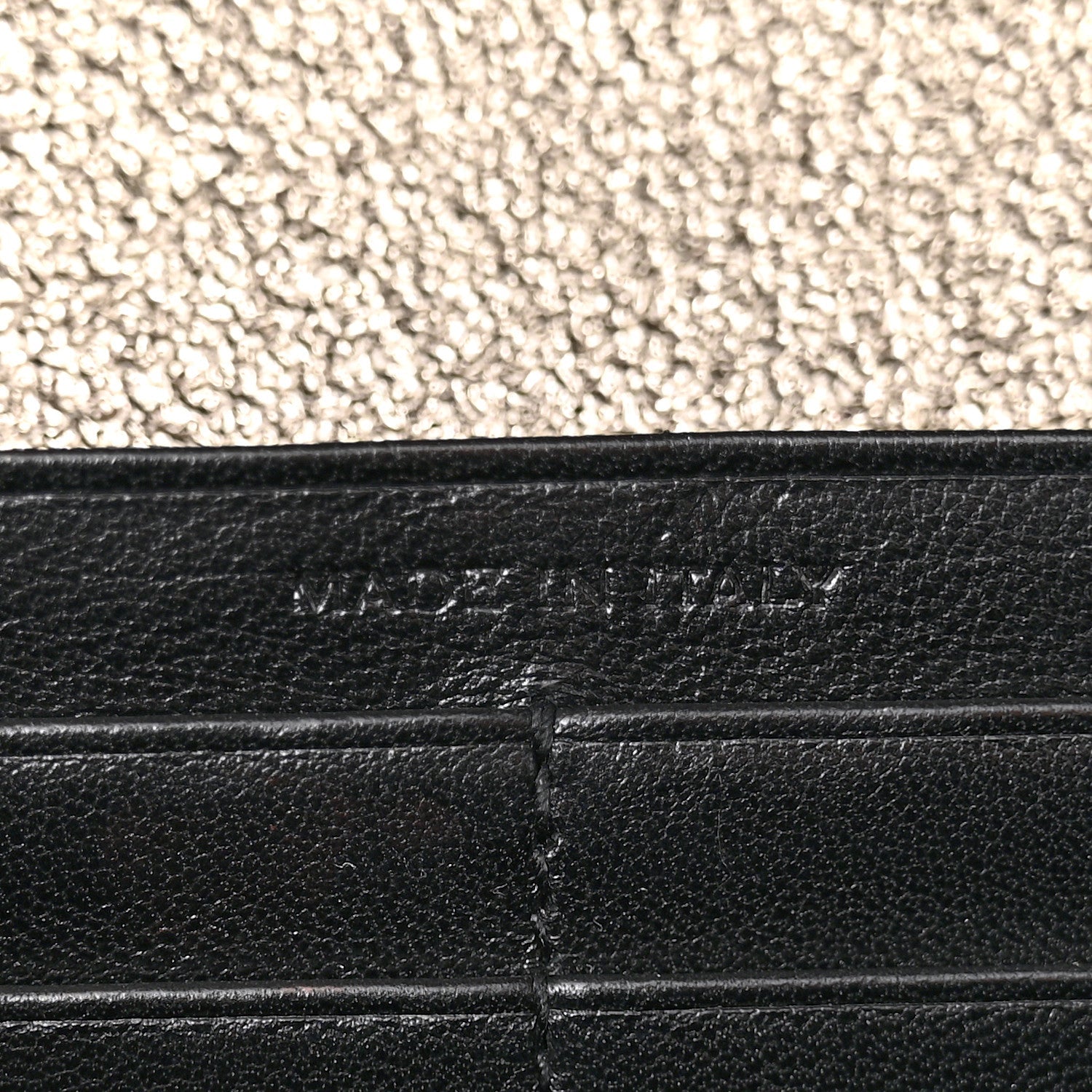Grained Metallic Calfskin Monogram Chain Wallet Bronze