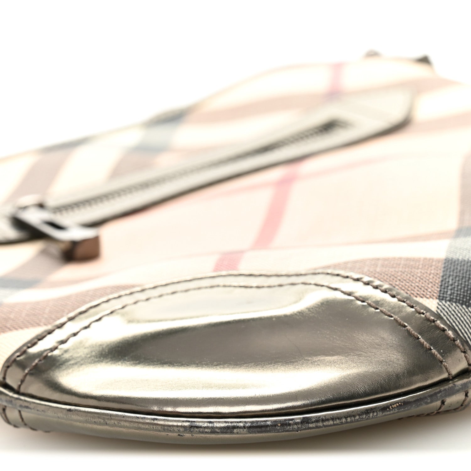 Patent Nova Check Dryden Crossbody Bag Pewter
