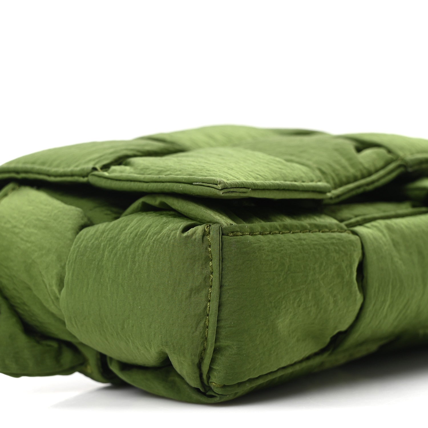 Nylon Intrecciato Padded Tech Mini Cassette Belt Bag Avocado