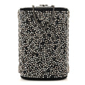 Crystal Calfskin Minaudiere Clutch Black