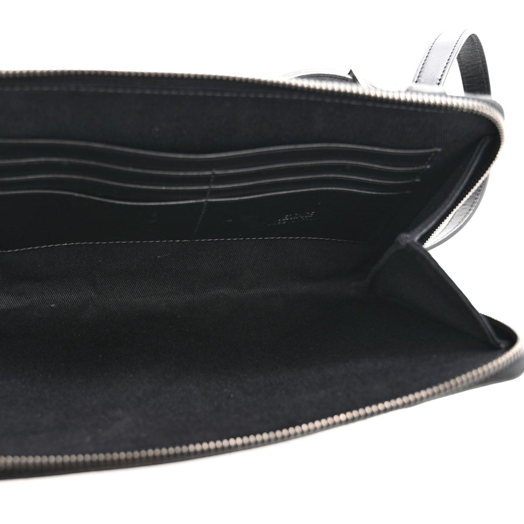 Coated Canvas La Greca Signature  Black Gray