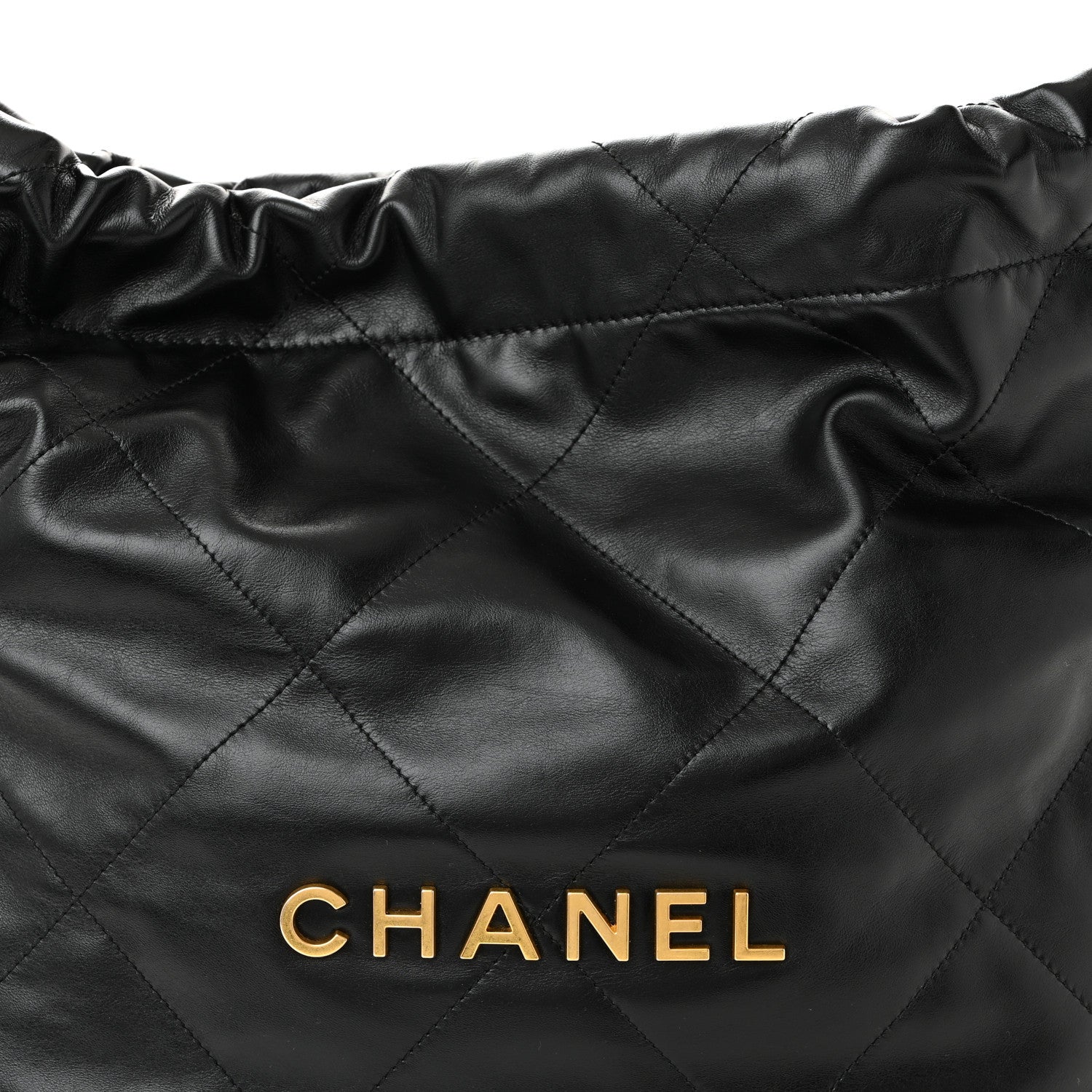 Shiny Calfskin Quilted Small Chanel 22 Black