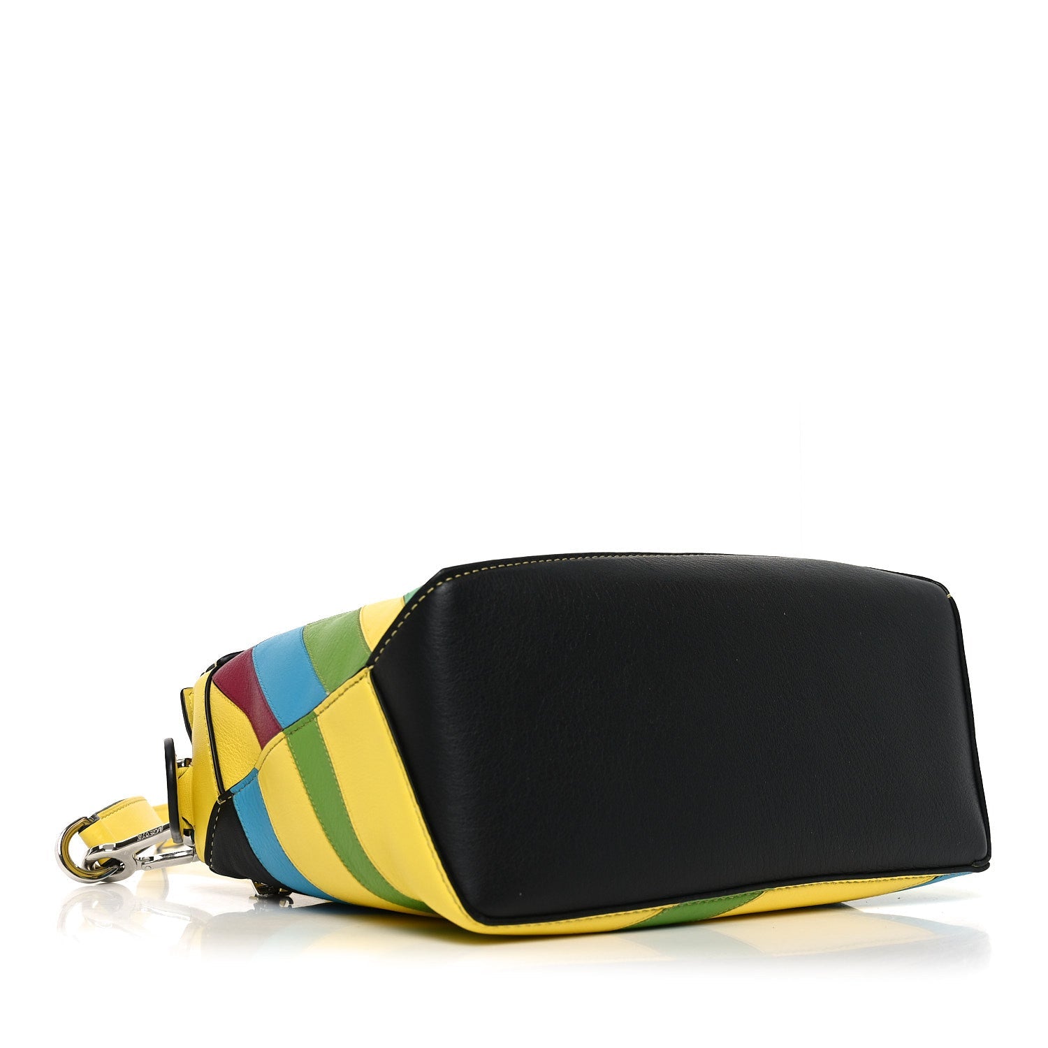 Calfskin Stripe Small Puzzle Edge Bag Multicolor