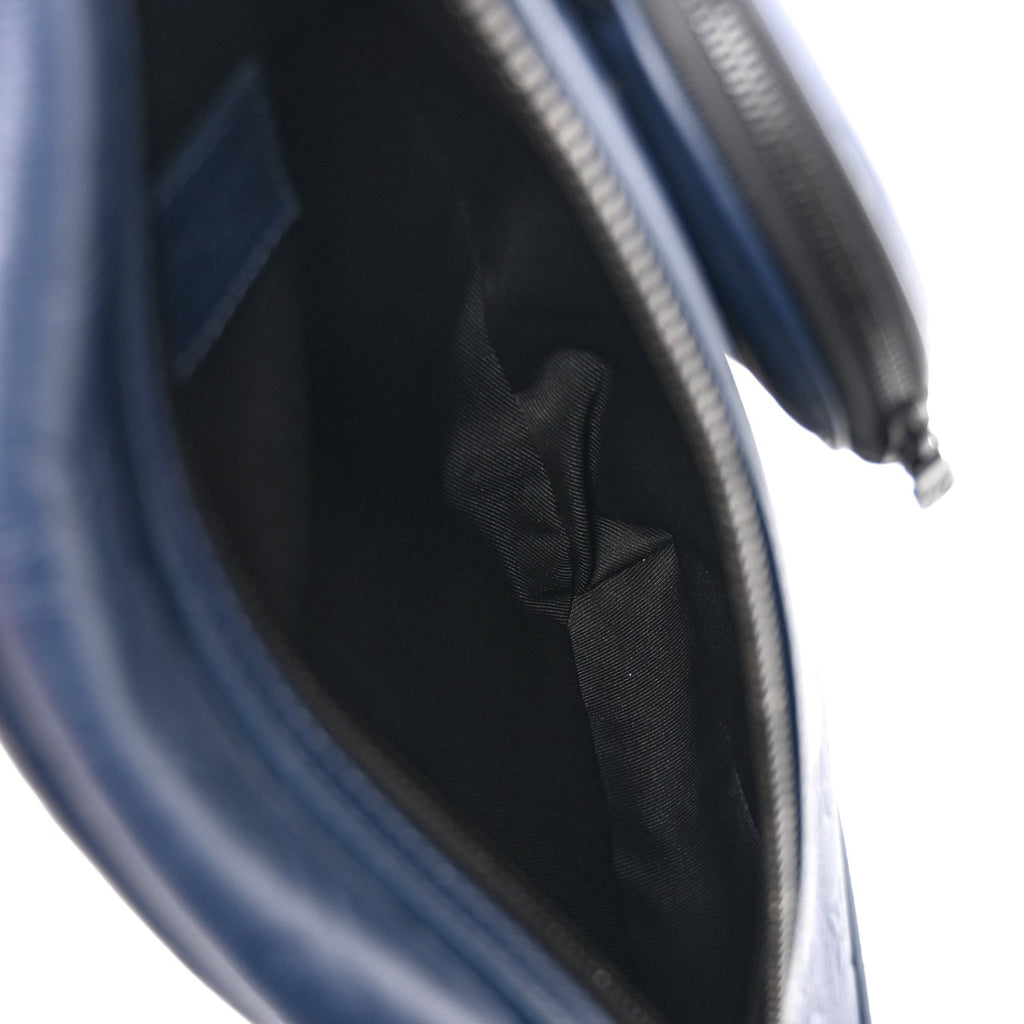 Calfskin Shadow Monogram Duo Slingbag Navy