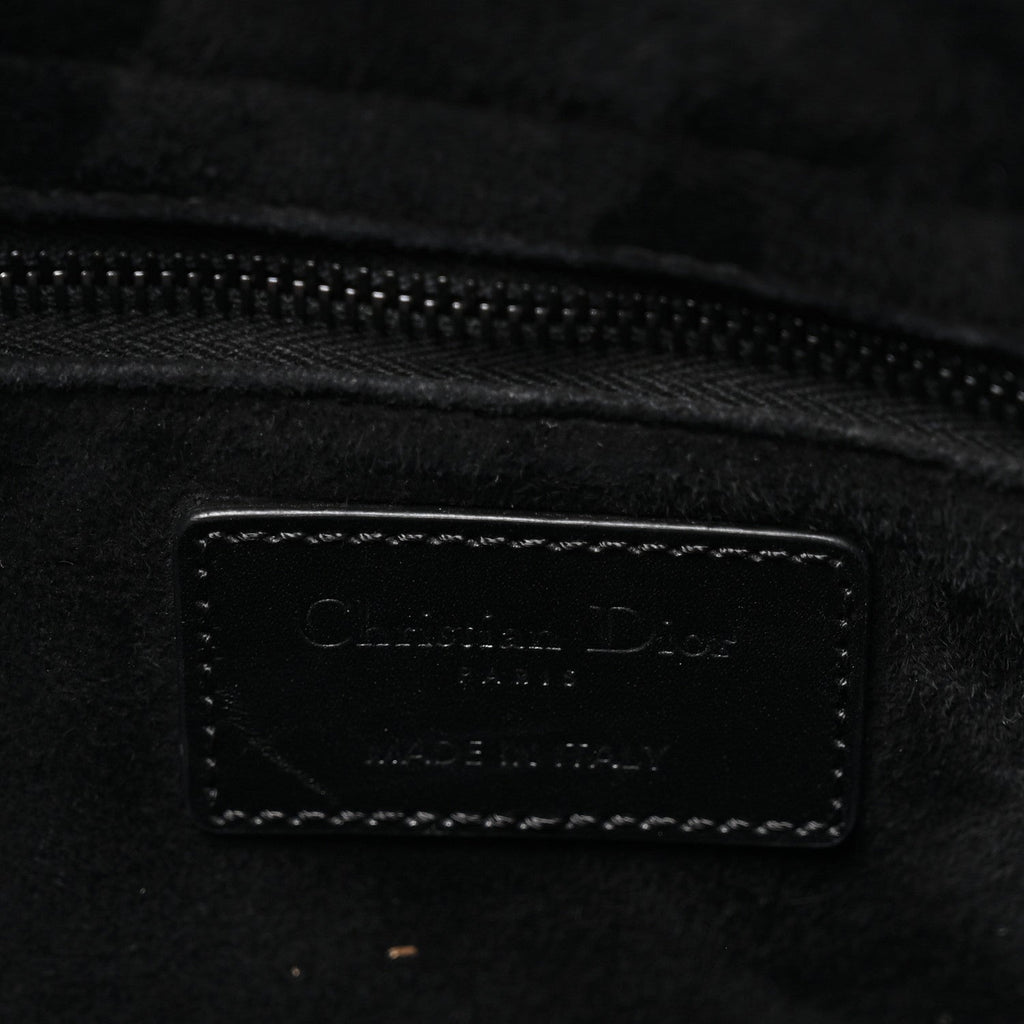 Calfskin Cannage Diamond Cannage Medium Lady Dior Black