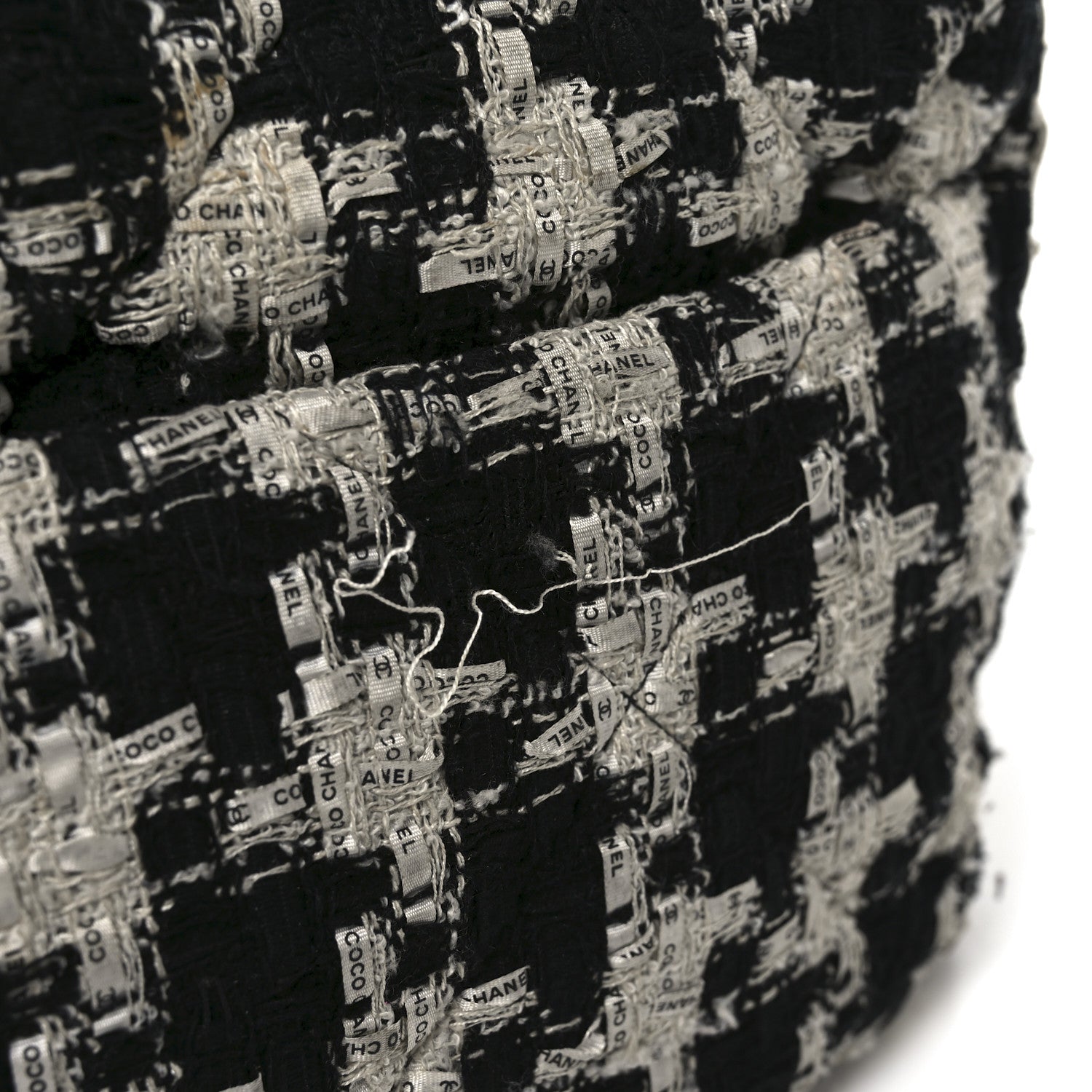 Tweed Quilted Large Chanel 19 Flap Black Ecru White
