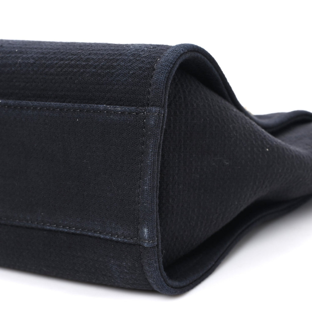 Mixed Fibers Calfskin Small Deauville Tote Black
