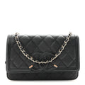 Caviar Quilted CC Filigree Wallet On Chain WOC Black